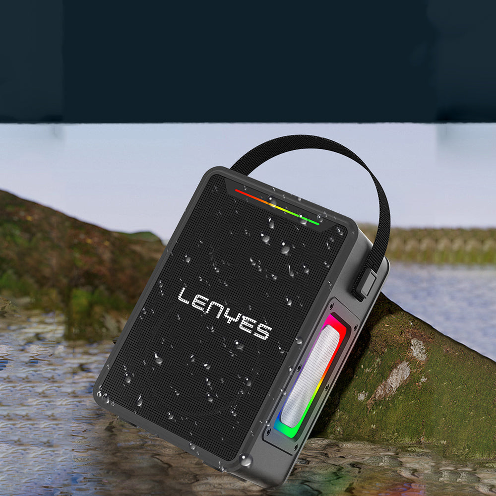 Lenyes S857 RGB Işıklı Çift Mikrofonlu Taşınabilir TWS Bluetooth Speaker Hoparlör v5.3
