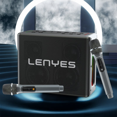 Lenyes S861 12.000mAh Powerbank Özellikli Çift Mikrofonlu Bluetooth Speaker Hoparlör v5.0 Siyah