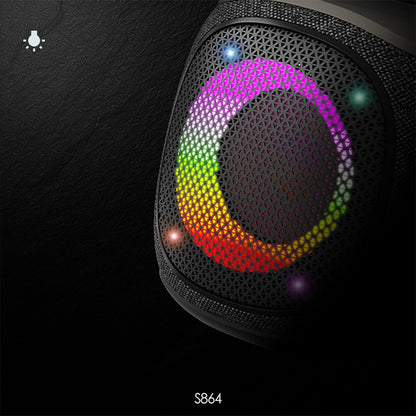 Lenyes S864 RGB Işıklı Taşınabilir TWS Bluetooth Speaker Hoparlör v5.3
