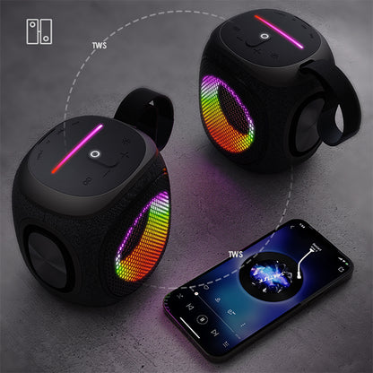 Lenyes S864 RGB Işıklı Taşınabilir TWS Bluetooth Speaker Hoparlör v5.3