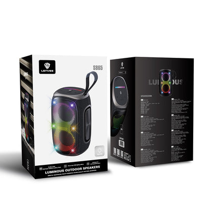 Lenyes S865 Luminous Serisi Su Geçirmez Çoklu Giriş RGB Işıklı TWS Bluetooth Hoparlör v5.3 40W