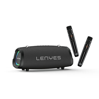 Lenyes S872 RGB Işıklı Taşınabilir Çift Mikrofonlu TWS Bluetooth Speaker Hoparlör v5.3 Siyah