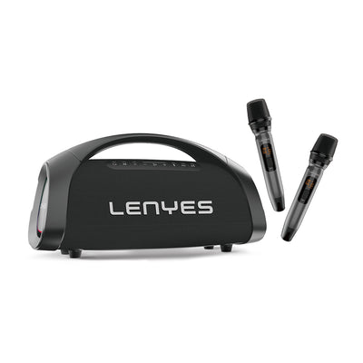 Lenyes S873 RGB Işıklı Taşınabilir Kumandalı&Mikrofonlu TWS Bluetooth Speaker Hoparlör v5.3 Siyah