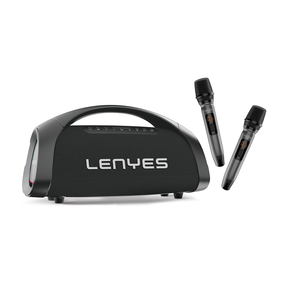 Lenyes S873 RGB Işıklı Taşınabilir Kumandalı&Mikrofonlu TWS Bluetooth Speaker Hoparlör v5.3 Siyah