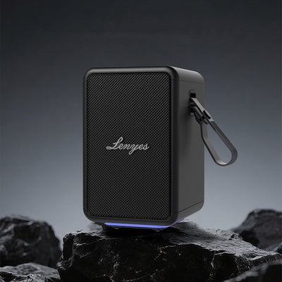 Lenyes S874 Su Geçirmez Özellikli RGB Işıklı Askılı Taşınabilir TWS Bluetooth Hoparlör v5.3 Siyah