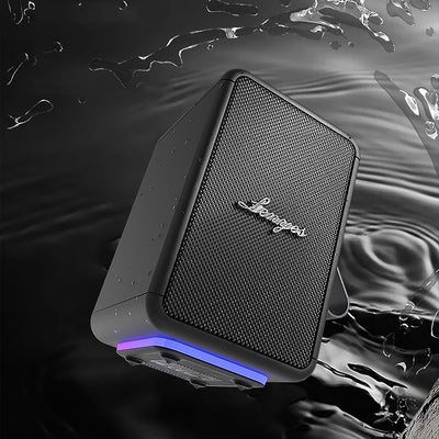 Lenyes S874 Su Geçirmez Özellikli RGB Işıklı Askılı Taşınabilir TWS Bluetooth Hoparlör v5.3 Siyah