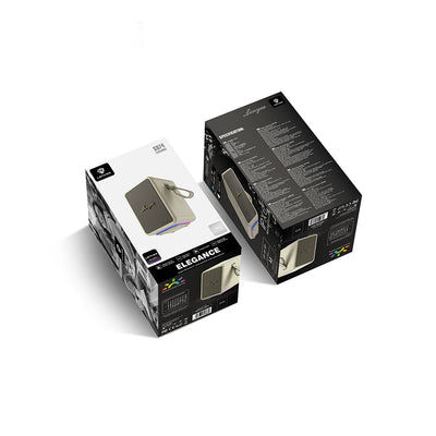 Lenyes S874 Su Geçirmez Özellikli RGB Işıklı Askılı Taşınabilir TWS Bluetooth Hoparlör v5.3 Siyah