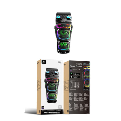 Lenyes S887 RGB Işıklı Çift Mikrofonlu Kablosuz TWS Bluetooth Speaker Hoparlör v5.3