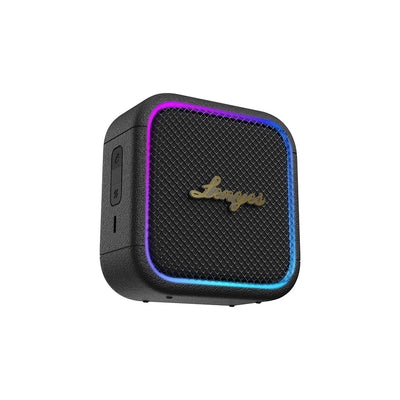 Lenyes S890 Su Geçirmez Özellikli RGB Işıklı Askılı Mini OTG-TWS Bluetooth Hoparlör v5.3 Siyah