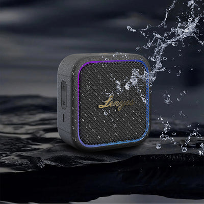 Lenyes S890 Su Geçirmez Özellikli RGB Işıklı Askılı Mini OTG-TWS Bluetooth Hoparlör v5.3 Siyah