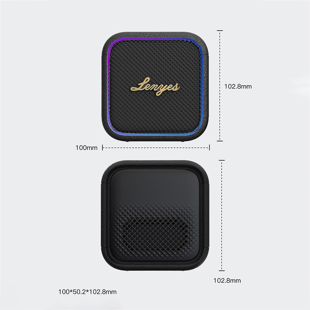 Lenyes S890 Su Geçirmez Özellikli RGB Işıklı Askılı Mini OTG-TWS Bluetooth Hoparlör v5.3 Bej