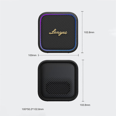 Lenyes S890 Su Geçirmez Özellikli RGB Işıklı Askılı Mini OTG-TWS Bluetooth Hoparlör v5.3 Bej