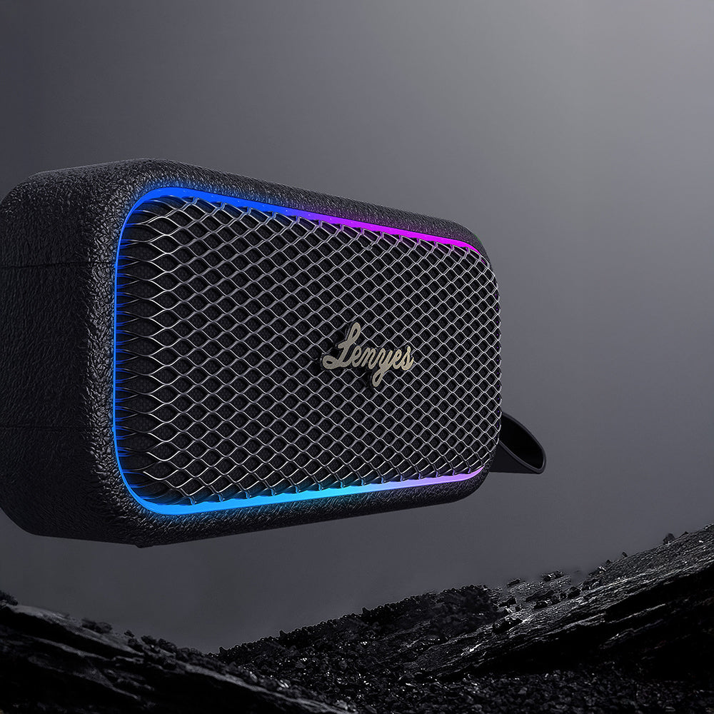 Lenyes S891 RGB Işıklı Taşınabilir Su Geçirmez OTG-TWS Bluetooth Hoparlör v5.3 80W Bej