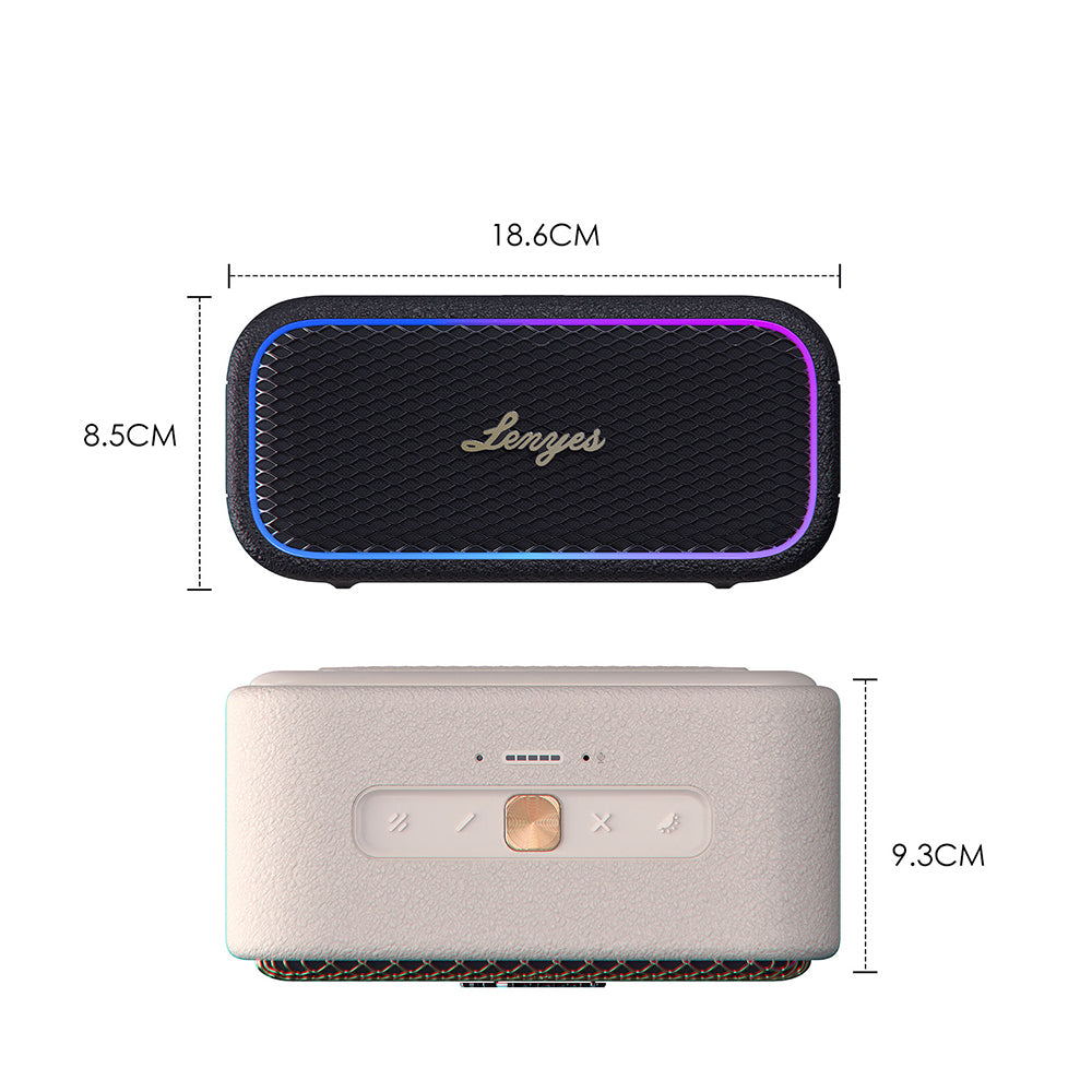 Lenyes S891 RGB Işıklı Taşınabilir Su Geçirmez OTG-TWS Bluetooth Hoparlör v5.3 80W Siyah