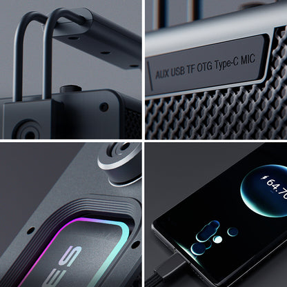 Lenyes Titan 1 Serisi RGB Işıklı Çift Mikrofonlu Bluetooth Speaker Hoparlör v5.3 5000mAh