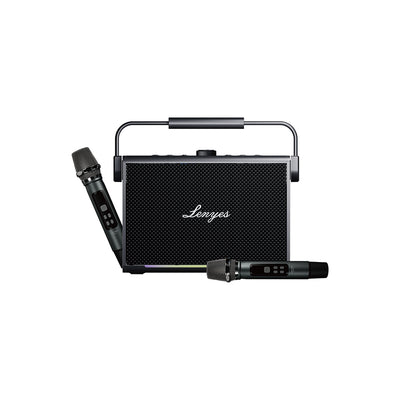 Lenyes Titan 2 Serisi RGB Işıklı Çİft Mikrofonlu Taşınabilir TWS Bluetooth Speaker Hoparlör v5.3 5000mAh Siyah