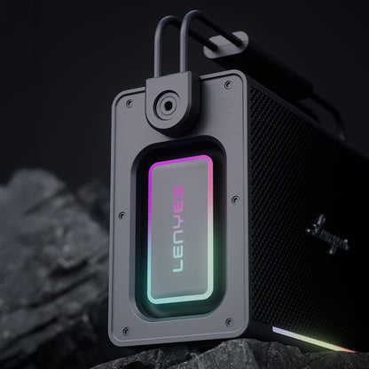 Lenyes Titan 2 Serisi RGB Işıklı Çİft Mikrofonlu Taşınabilir TWS Bluetooth Speaker Hoparlör v5.3 5000mAh
