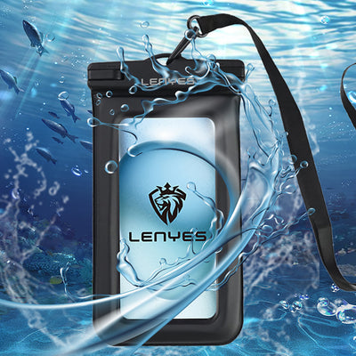Lenyes WB2002 IP68 Sertifikalı Universal Su Geçirmez 6.7 inç Kılıf Siyah