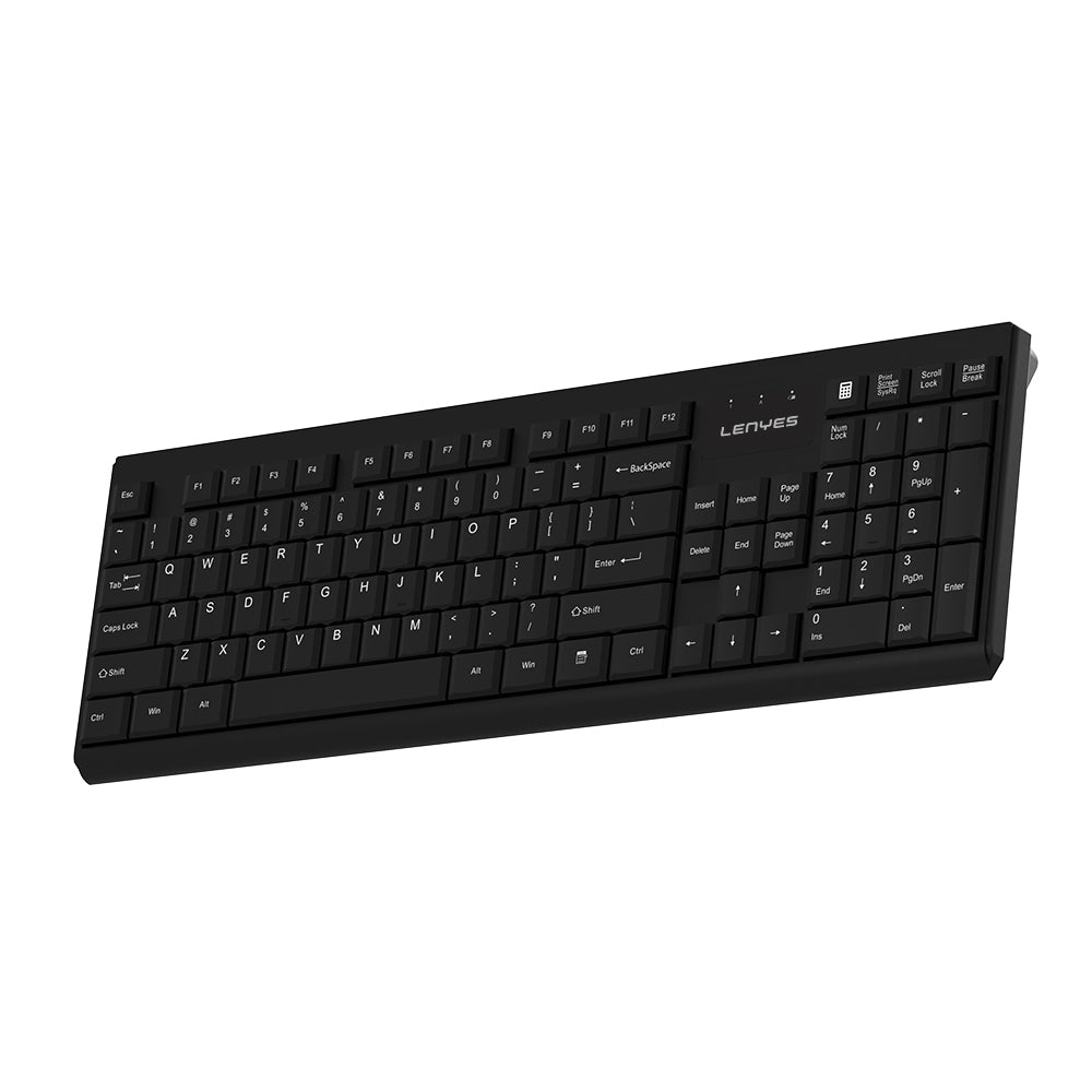 Lenyes WK105 Ergonomik 2in1 2.4G Kablosuz Klavye ve 1200 DPI Mouse Seti Siyah