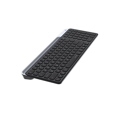 Lenyes WK106 Sessiz Tuş Tasarımlı Entegre Stand Bölmeli Çift Bluetooth Bağlantılı 2.4G Kablosuz Klavye Siyah