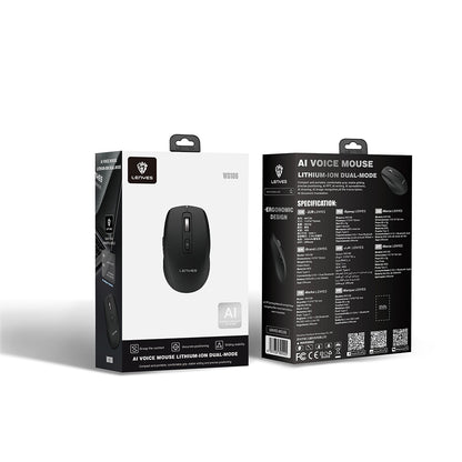 Lenyes WS106 Yapay Zeka Destekli Ergonomik Çift Bluetooth Bağlantılı 2.4G Kablosuz Mouse 1200 DPI