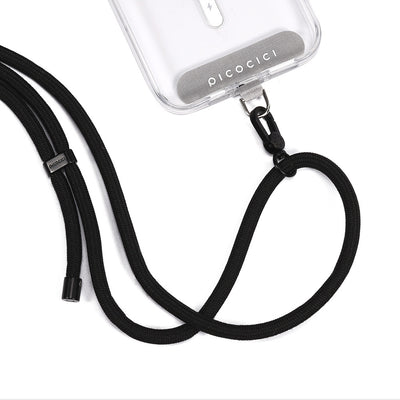 Picocici Ayarlanabilir Telefon Boyun Askı İpi 1.2 Metre Siyah