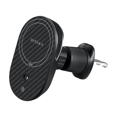 Pitaka MagEZ Pro 2 M-safe Şarj Özellikli Qi2 Aramid Fiber Araç Telefon Tutucu Siyah