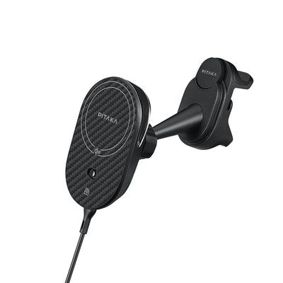 Pitaka MagEZ Pro 2 M-safe Şarj Özellikli Qi2 Aramid Fiber Araç Telefon Tutucu Siyah