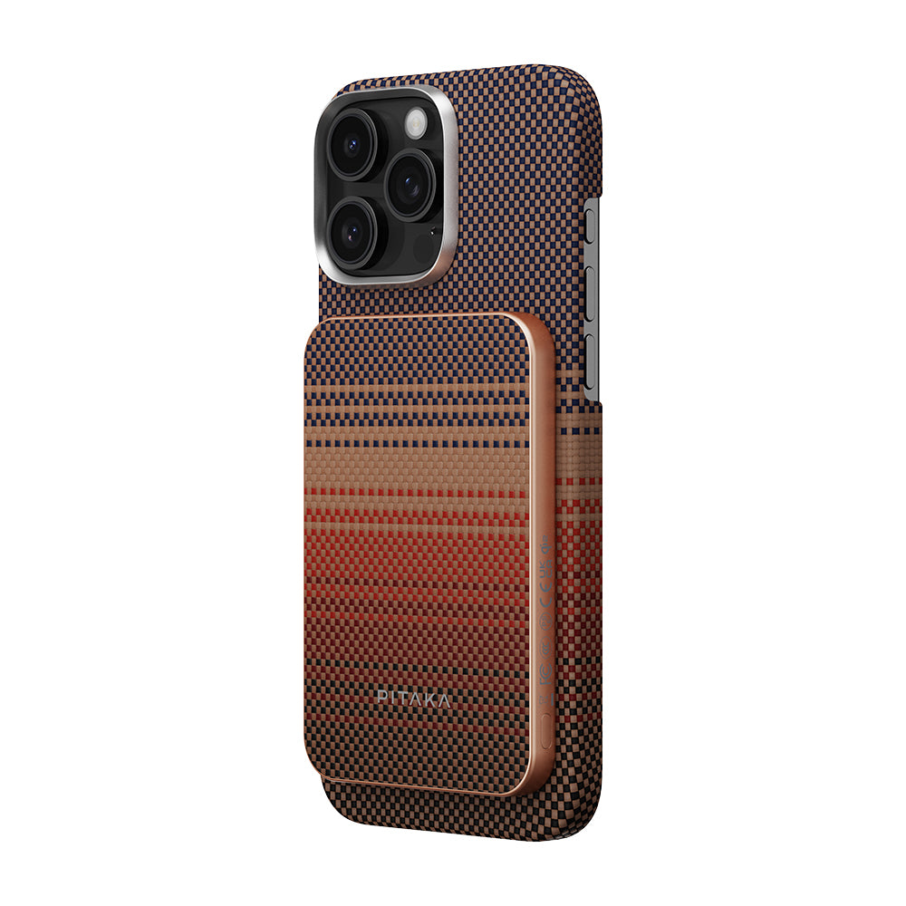 Pitaka Tactile Woven Qi2 Şarj Teknolojili Aramid Fiber M-Safe Powerbank 15W 5000mAh Kahverengi