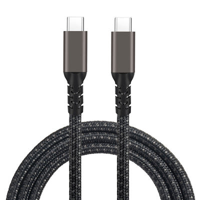 Qgeem 2.Jenerasyon Type-C to Type-C USB3.2 PD Data Kablosu 100W 20Gbps 4K@60Hz 0.2 Metre Siyah