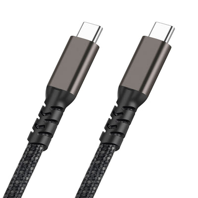 Qgeem 2.Jenerasyon Type-C to Type-C USB3.2 PD Data Kablosu 100W 20Gbps 4K@60Hz 0.5 Metre Siyah
