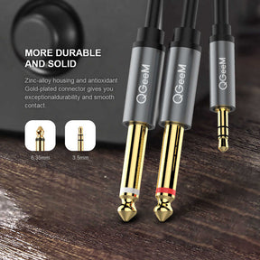 Qgeem QG-AU01 3.5mm To 6.35mm Aux Audio Kablo 1M