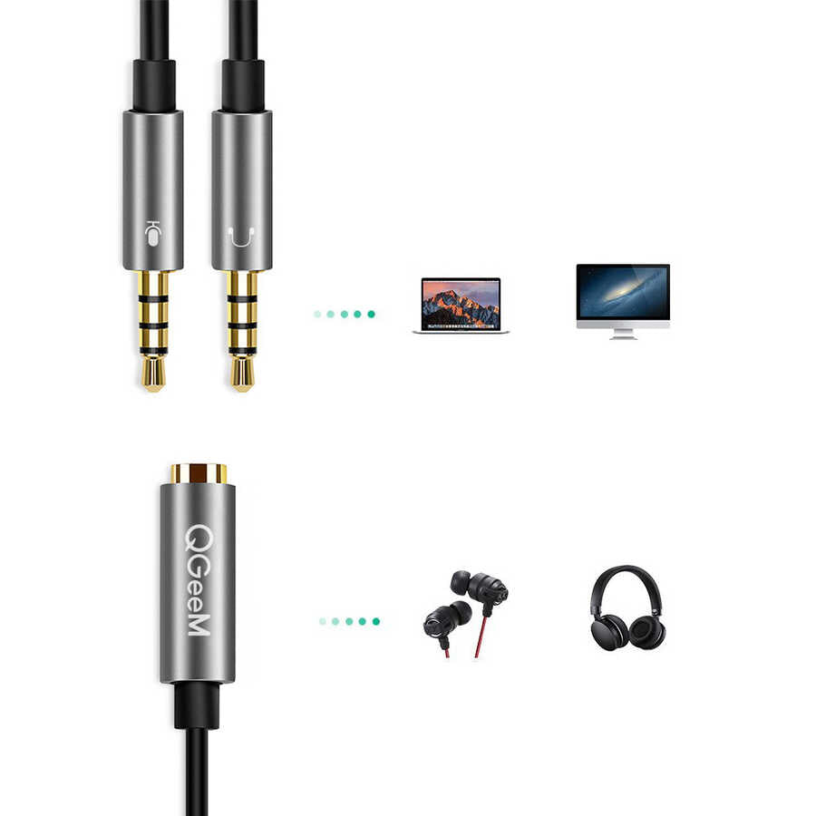 Qgeem QG-AU06 3.5mm Çoğaltıcı Audio Kablo