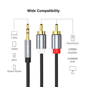 Qgeem QG-AU09 3.5mm To RCA Aux Audio Kablo 5M