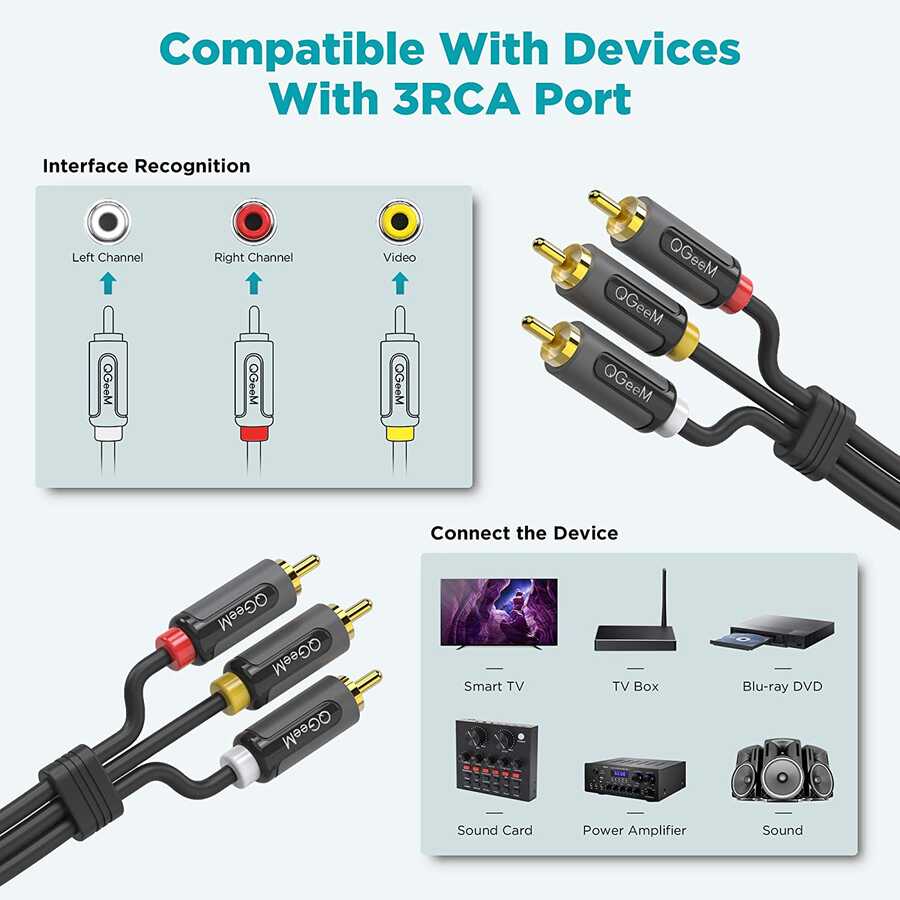 Qgeem QG-AU13 RCA Aux Audio Kablo 3.05M