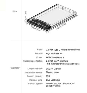 Qgeem QG-ST05 2.5 inç Sata Harddisk Veri Aktarım Kutusu