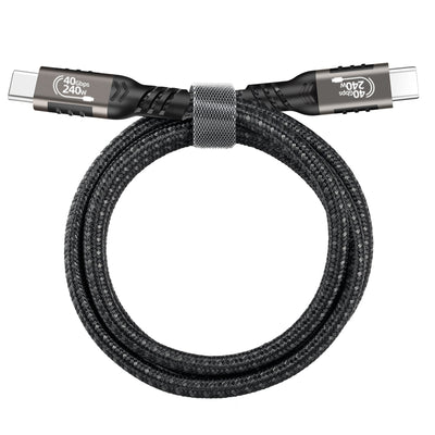 Qgeem QG01 Type-C to Type-C USB4 PD Data Kablosu 240W 40Gbps 8K@60Hz 0.5 Metre Siyah