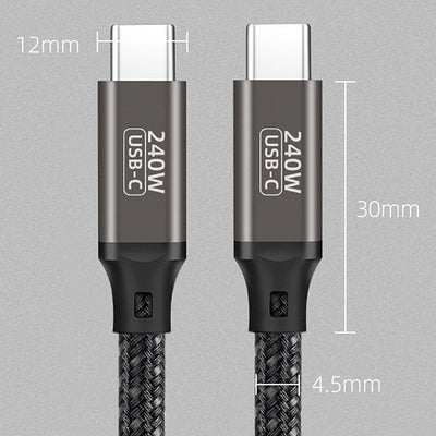 Qgeem QG02 Type-C to Type-C PD3.1 Data Kablosu 240W 480Mbps 1 Metre Siyah