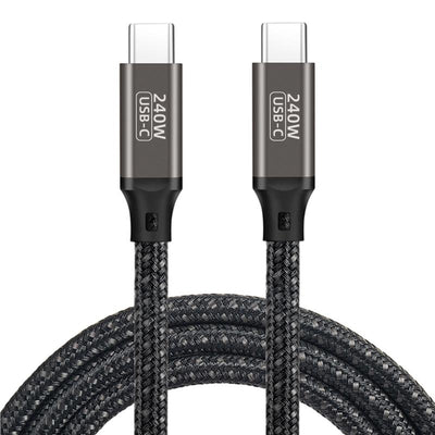 Qgeem QG02 Type-C to Type-C PD3.1 Data Kablosu 240W 480Mbps 1.5 Metre Siyah