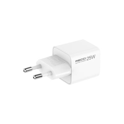 Recci RC106E GaN Teknolojili Hızlı Şarj Başlığı Type-C to Type-C PD 25W Kablolu Şarj Seti Beyaz
