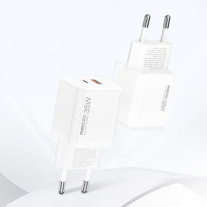 Recci RC83E Type-C PD & USB-A GaN Teknolojili QC3.0 Hızlı Şarj Başlığı 35W
