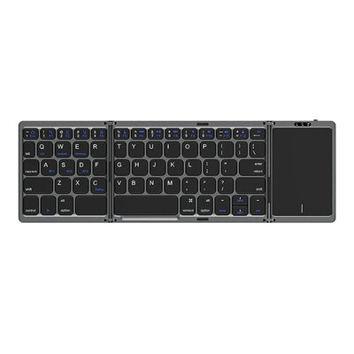 Recci RCS-K01 Katlanabilir Kablosuz Multifonksiyonel Touchpad Klavye Gri