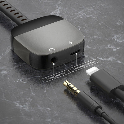 Recci RDS-A12 Lightning 2in1 Şarj ve Ses Adaptörü Siyah
