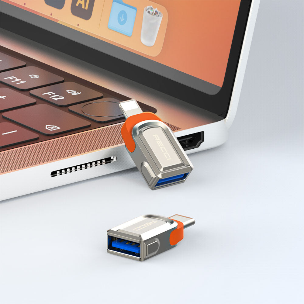 Recci RDS-A16L Ultra Hızlı Veri Aktarıcı Adaptör USB 3.0 to Lightning OTG