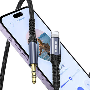 Recci RDS-A26 Lightning to 3.5mm AUX Audio Kablo