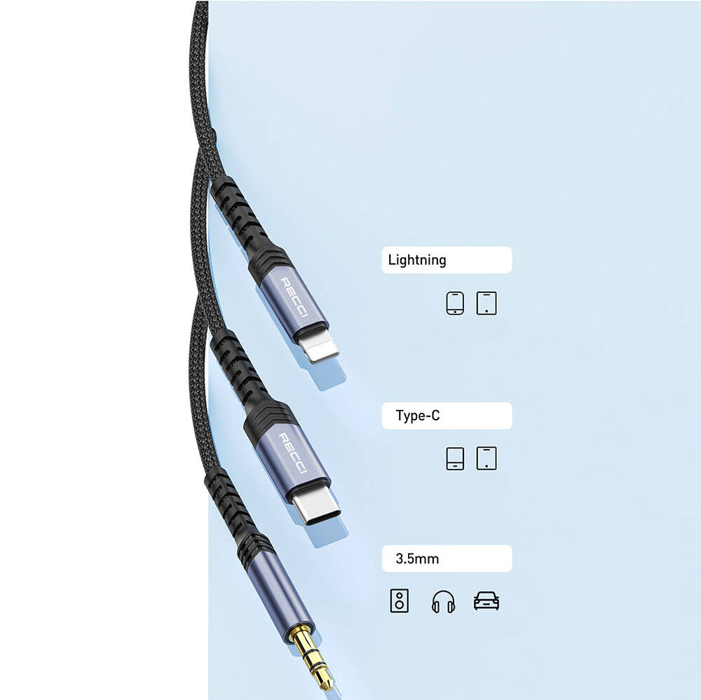 Recci RDS-A27 Type-C to 3.5mm AUX Audio Kablo