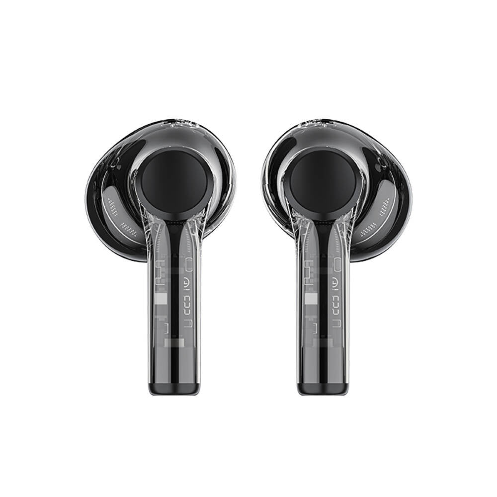 Recci REP-W50 Şeffaf Tasarım Hi-Fi Ses Kaliteli Bluetooth v5.3 Amber Serisi Kulak İçi Kulaklık Turuncu
