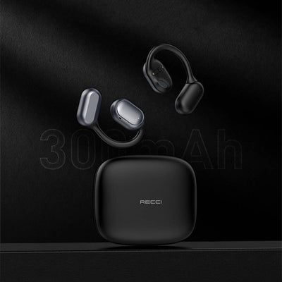 Recci REP-W76 OWS Wireless Hi-Fi Ses Kaliteli Dijital Led Göstergeli Bluetooth v5.3 Elegant Serisi Kulak İçi Kulaklık Beyaz