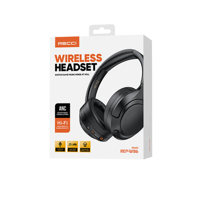Recci REP-W86 ANC Özellikli Hi-Fi Ses Kaliteli Kulak Üstü Bluetooth v5.3 Kulaklık Beyaz