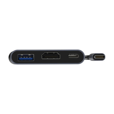 Recci RH05 Type-C to Type-C PD100W + HDMI 4K@30Hz + USB3.0 Bağlantı Özellikli 3in1 Hub Gri